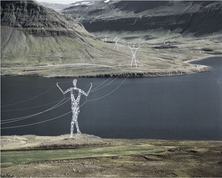 Земля гигантов (Land of Giants), Исландия, электрические человечеки, Choi + Shine Architects