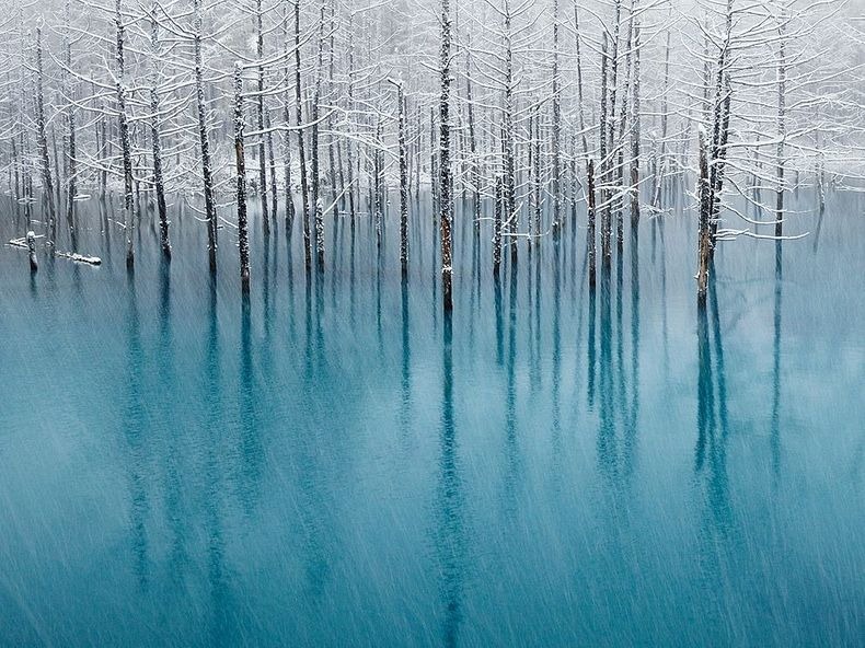 Голубой пруд (Blue Pond), Хоккайдо, Япония